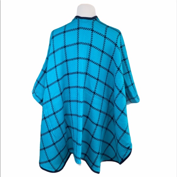 Turquoise And Navy Wrap Shawl - Picture 8 of 16